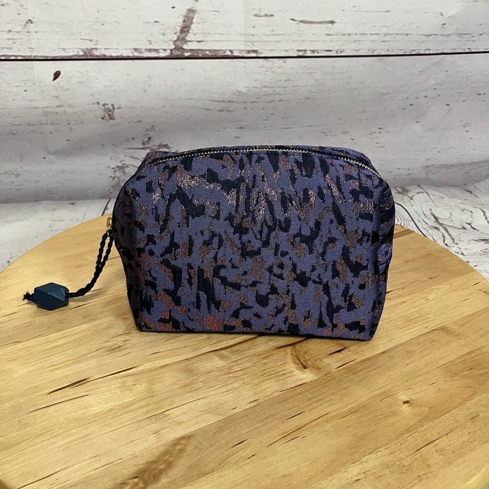 John Lewis Makeup Travel Small Bag Zip‎ Closure Purple Metallic Print